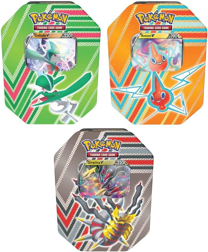 Pokémon Hidden Potential Tin Giratina V-Dose (1 Folienkarte und 4 Booster-Packs) Einzelbett, Einzelb