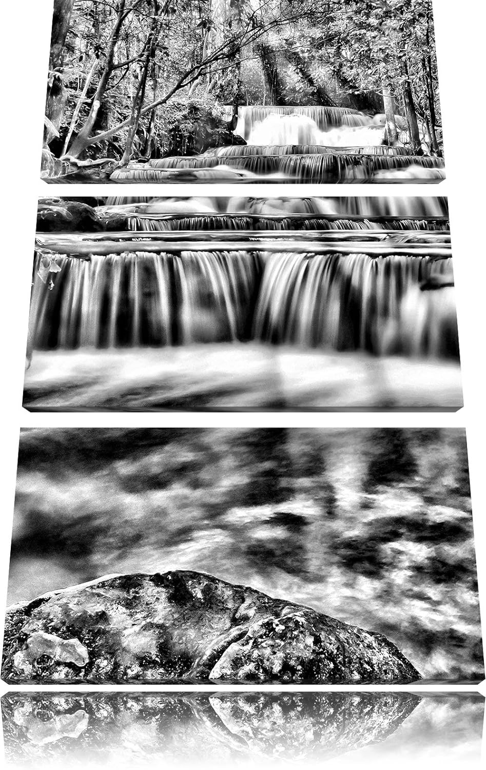 Pixxprint Bach in Herbstlandschaft als Leinwandbild/Grösse: 3 Teilig (120x80) cm/Wandbild/Kunstdruck