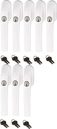 Abus FG300 abschliessbarer Fenstergriff, weiss, im Set 8 Stück alle gleichschliessend AL0089 mit ins