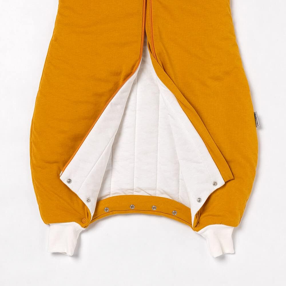 schlummersack Baby Schlafsack mit Füssen ganzjährig 2.5 Tog 80 cm Safran | Schlafsack mit Beinen für