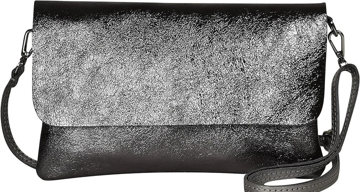 AmbraModa GLX11 - Damen Umhängetasche, Clutch, Handytasche aus echtem Leder mit abnehmbarem und vers