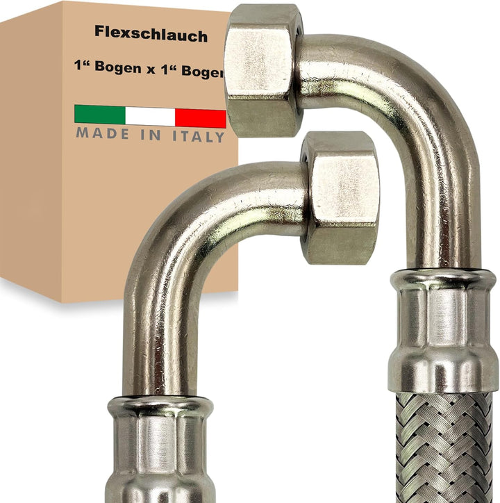 Flexschlauch ÜM-BOGEN x ÜM-BOGEN Edelstahl Panzerschlauch Anschlussschlauch Sanitär Armaturenschlauc