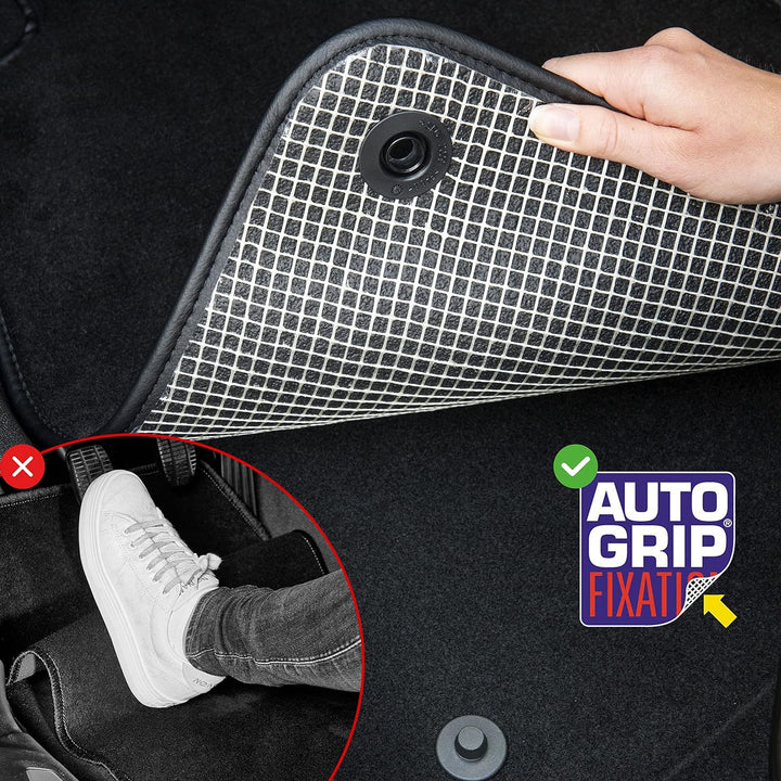 DBS - Autofussmatten - massgeschneidert für 308 - mit Befestigungsclips - Antirutschmatten - 4 Stück