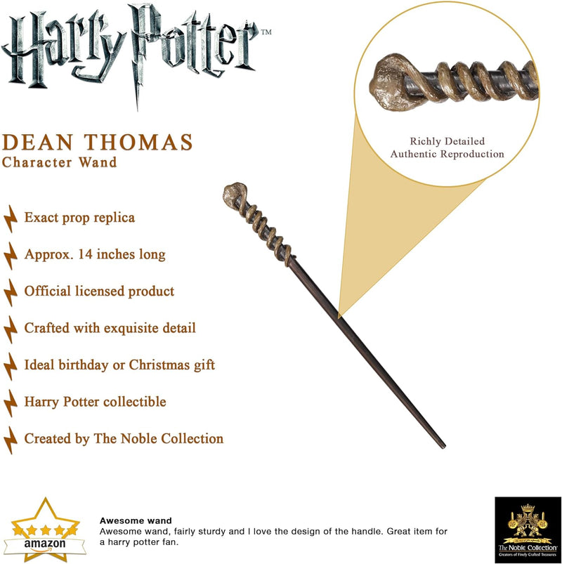 Harry The Noble Collection - Dean Thomas Character Wand - 14in (35cm) Wizarding World Wand with Name