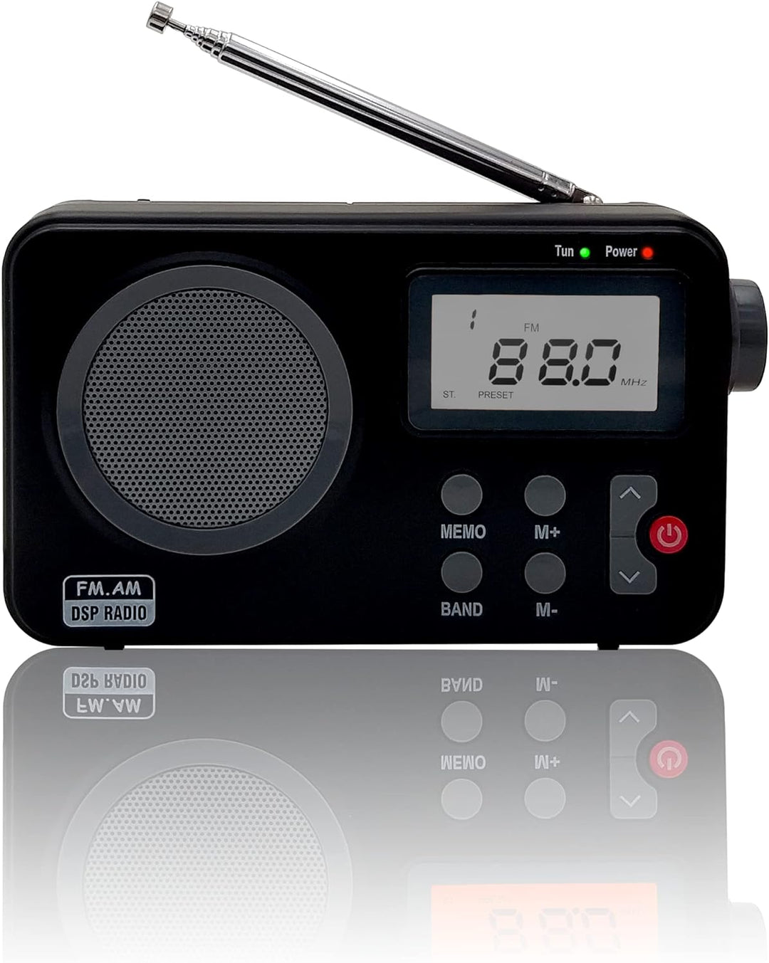Radio NK-AB1904-FMBL/AM - Tragbares Radio, LCD-Display mit Licht, Antenne, Lautsprecher, 4 AA-Batter