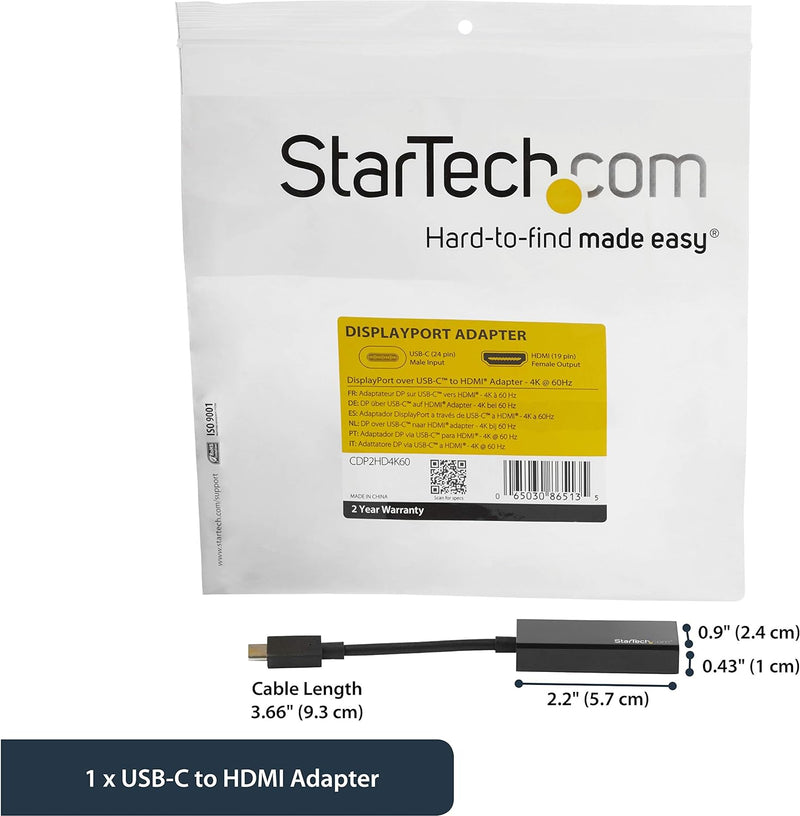 StarTech.com USB-C auf HDMI Adapter (USB-C auf HDMI Thunderbolt 3 kompatibel, USB-C auf HDMI-Kabel m