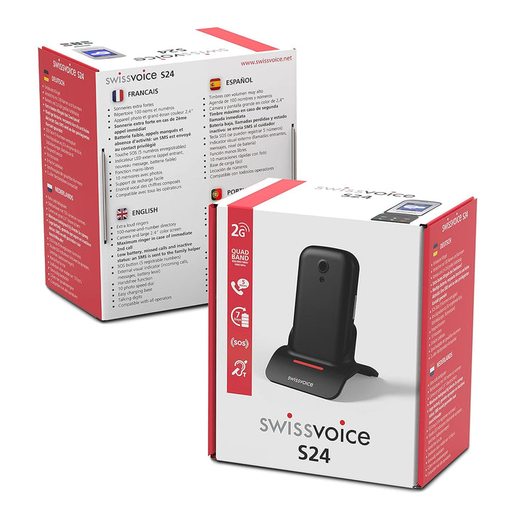 Swissvoice S24 2G Senioren-Klapp-Handy SOS Taste Schwarz