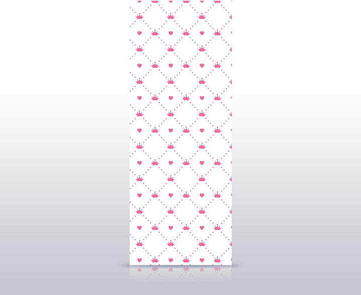 wandmotiv24 Türtapete Prinzessin - Herz - Krone 80 x 200cm (B x H) - Dekorfolie selbstklebend Sticke