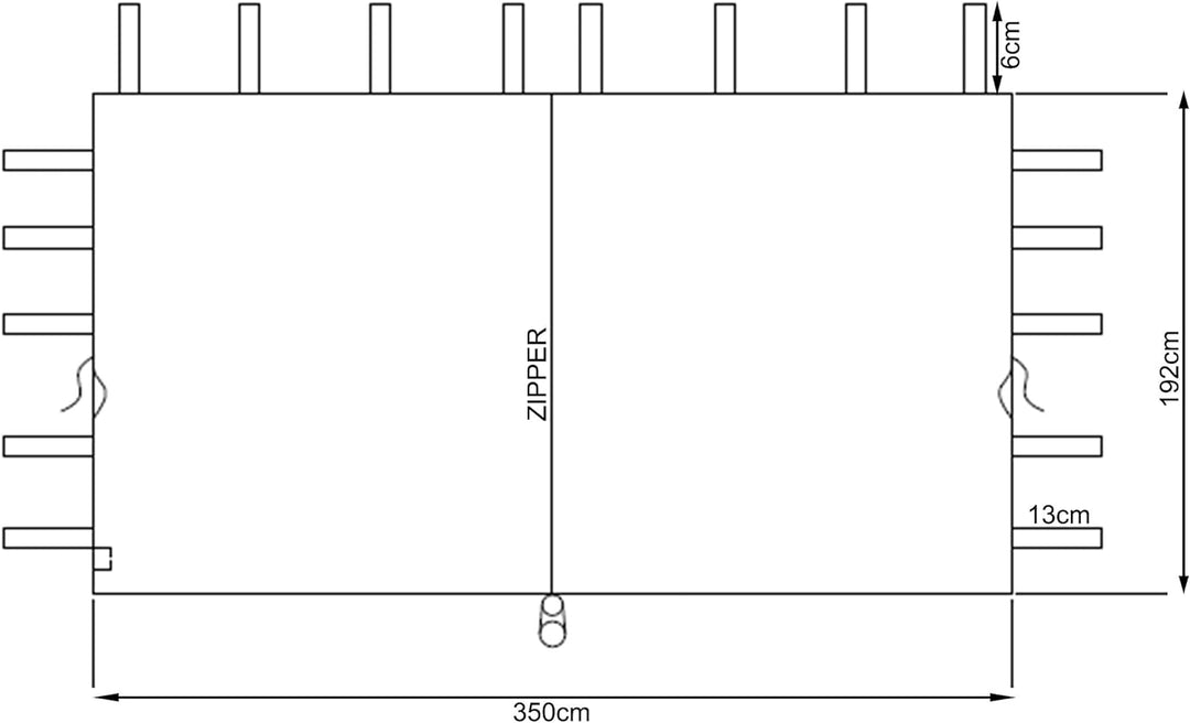 QUICK STAR 2 Seitenteile mit RV 250x192cm 350x192cm für Pavillon Nizza 3x4m Seitenwand Sand RAL 1001