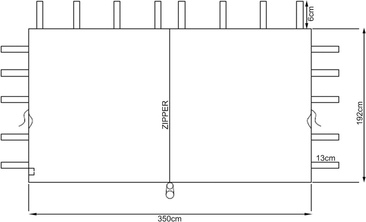 QUICK STAR 2 Seitenteile mit RV 250x192cm 350x192cm für Pavillon Nizza 3x4m Seitenwand Sand RAL 1001