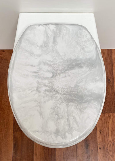 WC Sitz Klobrille Marmor weiss, Edelstahlscharniere, Marmor Weiss