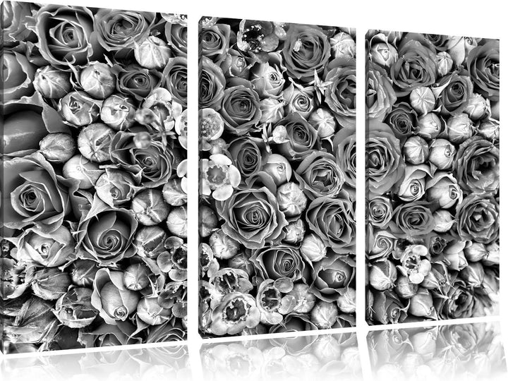 Pixxprint Blumen als Leinwandbild/Grösse: 3 Teilig (120x80) cm/Wandbild/Kunstdruck/fertig bespannt