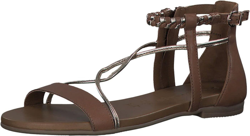 Tamaris Damen Sandaletten, Frauen Sandalen,TOUCHit-Fussbett 36 EU Braun Cognac Comb, 36 EU Braun Cog