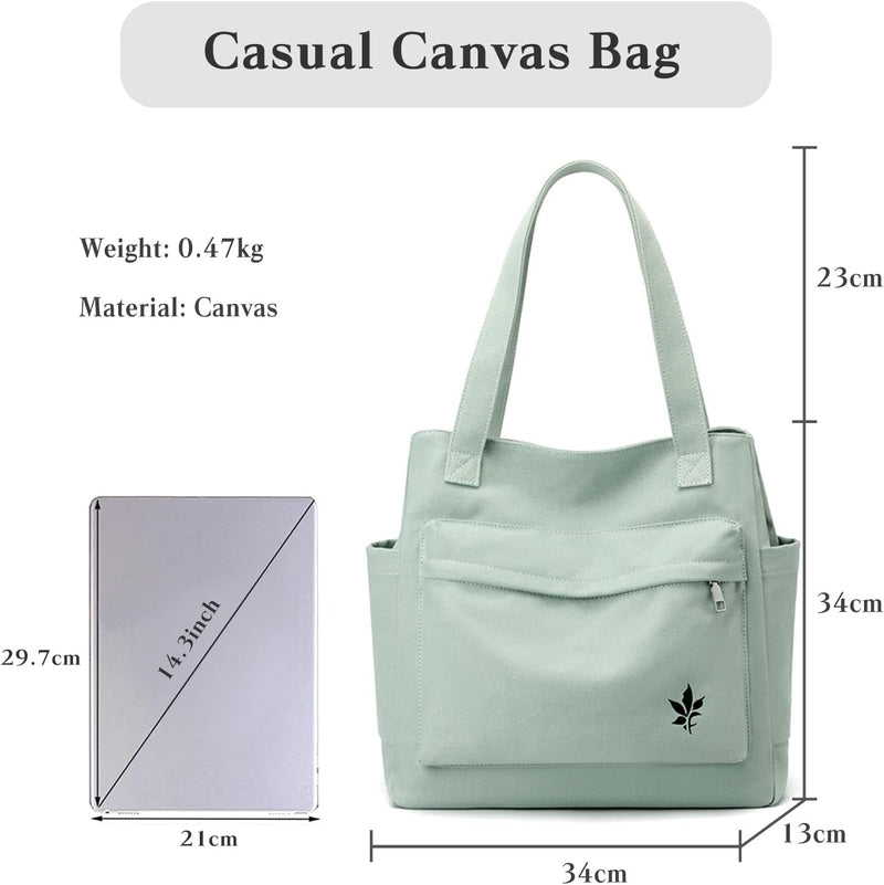 CORIOS Damen Handtasche Canvas Schultertasche Multifunktionale Henkeltaschen Casual Unterarmtasche H