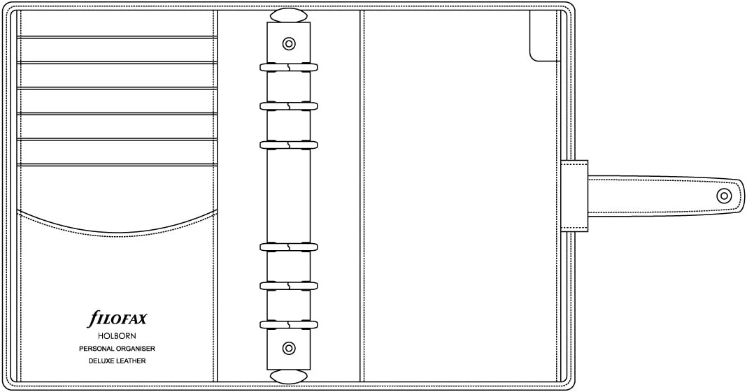Filofax 025116 Terminplaner Personal Holborn Organiser, schwarz, 190 x 130 x 35, schwarz