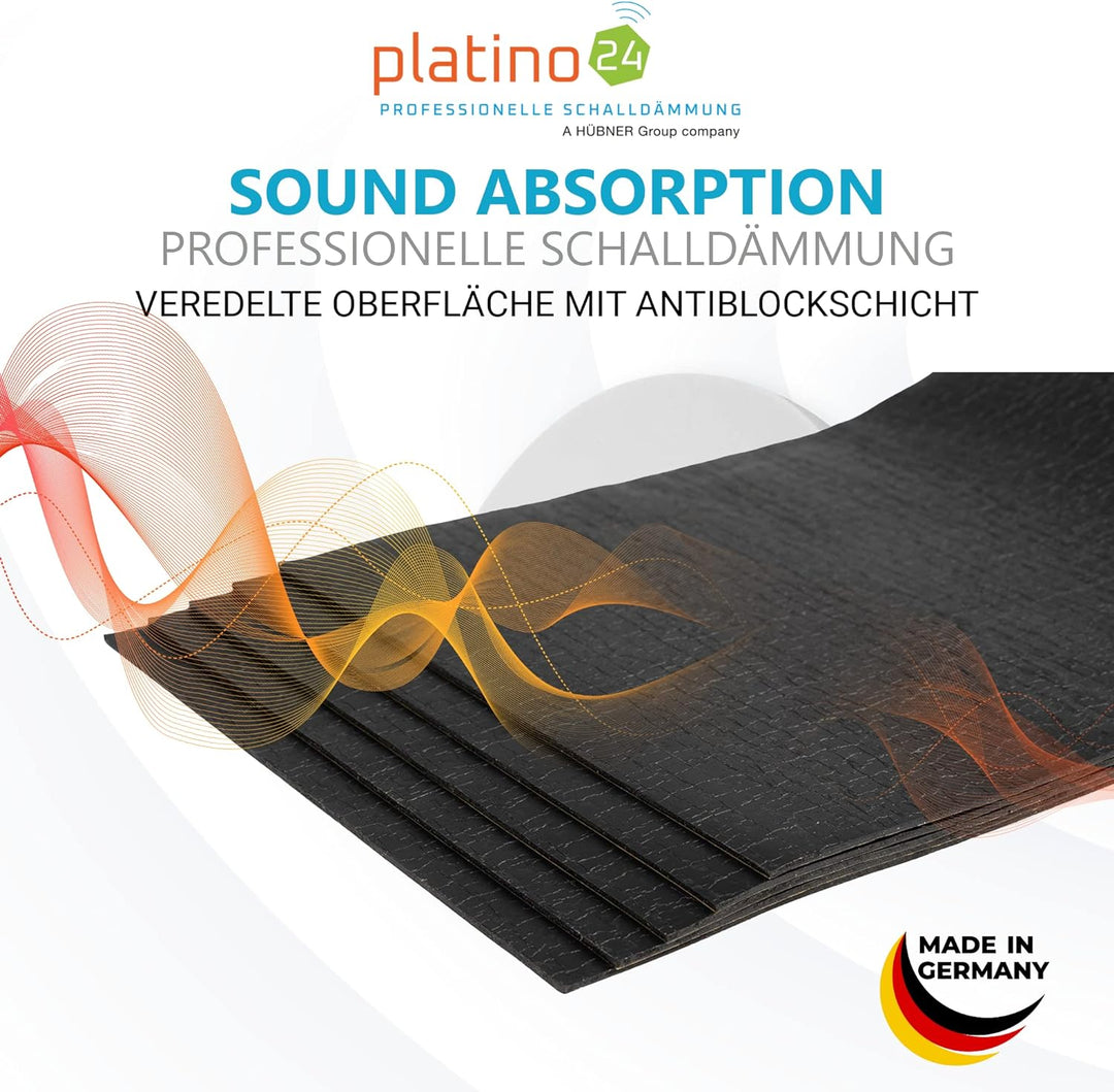 platino24 10x Bitumenmatten 500x200x2,8mm, Antidröhnmatten selbstklebend mit Antiblockschicht, Dämmm