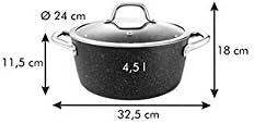Tescoma 780335 President Stone Kasserolle mit Deckel, 24 cm, 24 cm