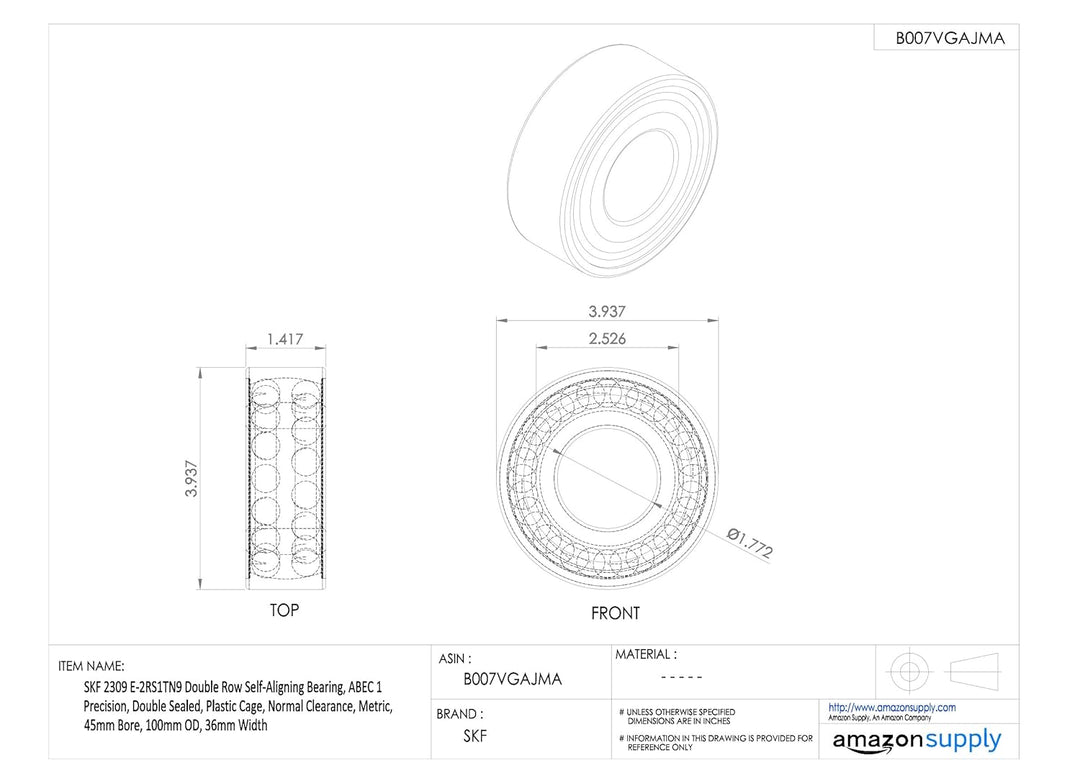SKF Pendelkugellager 2309 E-2RS1TN9