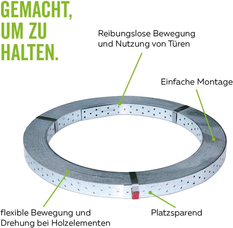 Alberts 339036 Rispenband | sendzimirverzinkt | 50 m, 40 x 2 mm, 50 m