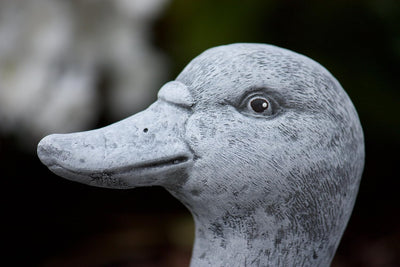 stoneandstyle Steinfigur natürliche Ente, massiver Steinguss, Frost- und wetterfest