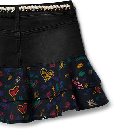 Desigual Mädchen Skirt 4 Jahre Schwarz, 4 Jahre Schwarz