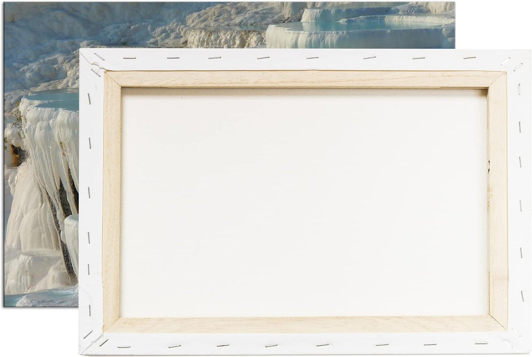 deyoli Kalksinterterrassen in Pamukkale im Format: 80x60 als Leinwandbild, Motiv fertig gerahmt auf