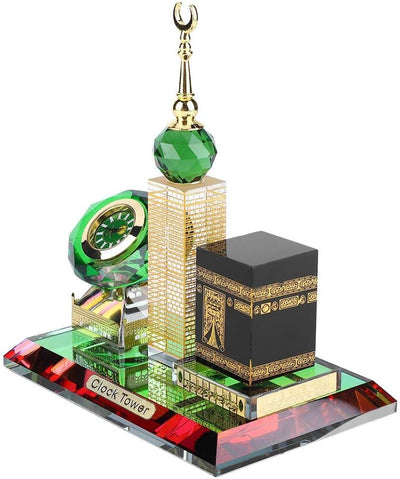 Hztyyier Kristall Sammlerfiguren für Wohnkultur Muslim Kaaba Clock Tower Modell für Desktop Ornament