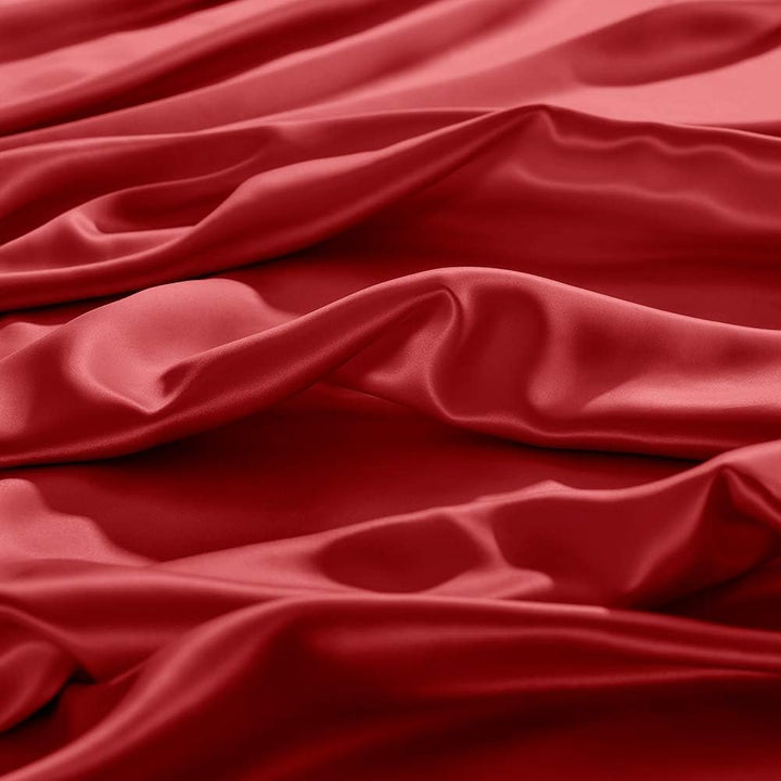 THXSILK Spannbettlaken Seide Bettlaken 180x200, Rot Seiden Bettlaken, 100% Reine 19 Momme Maulbeerse
