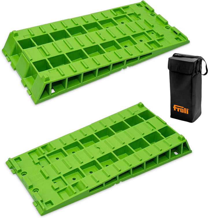 Froli Auffahrkeil für Wohnmobil, Wohnwagen, Reisemobil und Camper, Ausgleichskeile Set, 2x Kompaktke