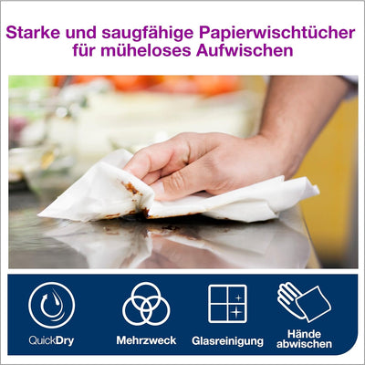 Tork 601502 Starke Mehrzweck Papierwischtücher für das M2 Innenabrollung Spendersystem / 2-lagiges s