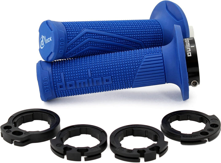 Motorrad Dominó schnell gasgriff mit Griffen für Cross, Trial, Pitbike (Blau), blau