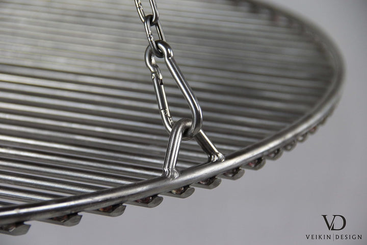 VEIKIN DESIGN Edelstahl Grillrost Rund Ø 50 cm, Profi Grillrost für Schwenkgrill, Massive Ausführung