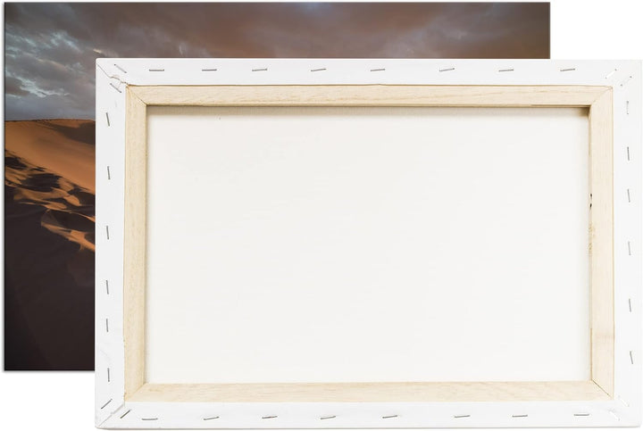 Sanddüne in der Wüste Format: 100x70 als Leinwandbild, Motiv fertig gerahmt auf Echtholzrahmen, Hoch