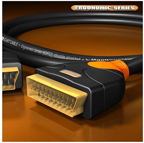 HICON Ergonomic 5m Scartkabel OFC 21pol gerade Stecker | HIE-SCSC-0500 HIE-SCSC 5m Schwarz, HIE-SCSC