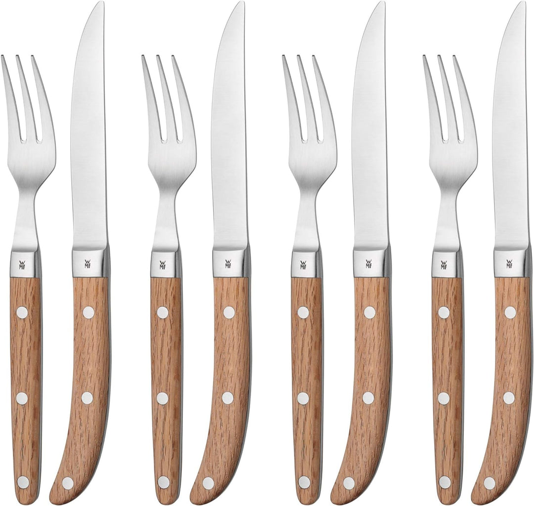 WMF Ranch Steakbesteck 8-teilig, für 4 Personen, Besteck Set, Steakgabel, Steakmesser, Spezialklinge