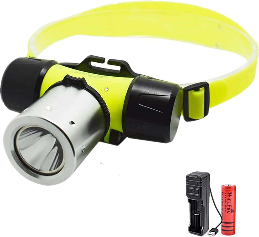 WINDFIRE Tauchstirnlampe, 100000 Lumen Tauchen Schwimmstirnlampe Wasserdichte Unterwasser-Stirnlampe