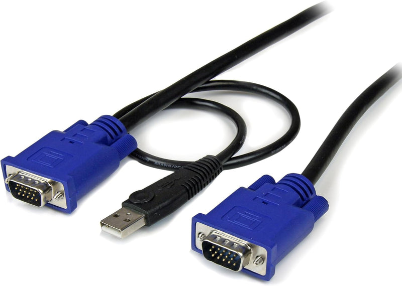 StarTech.com USB VGA KVM Kabel (4,5m - 2-in-1 - dünnen Kabel) Schwarz 15ft - VGA Integrated USB, 15f