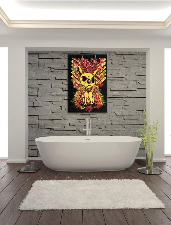Dark Bad rudolf black Bild auf Leinwand, XXL riesige Bilder fertig gerahmt mit Keilrahmen, Kunstdruc