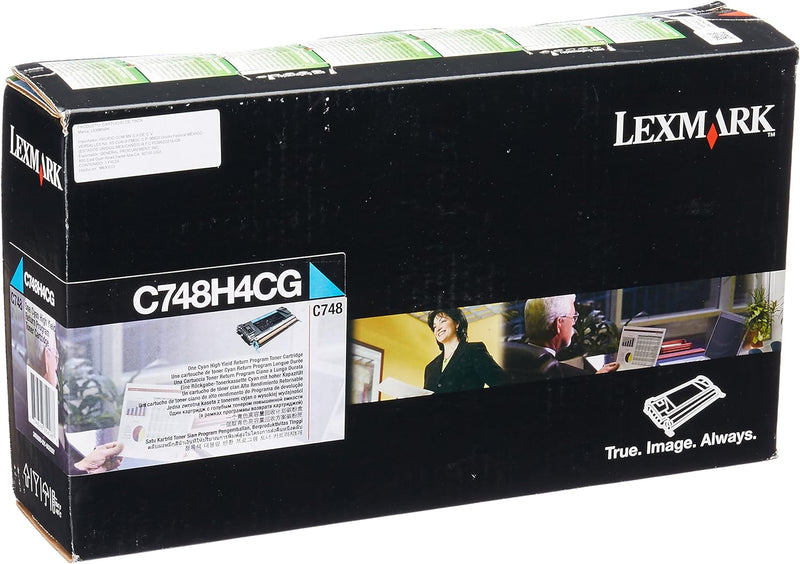Lexmark High Yield Cyan Return Program Toner Cartridge for US Government, 10000 Yield (C748H4CG)