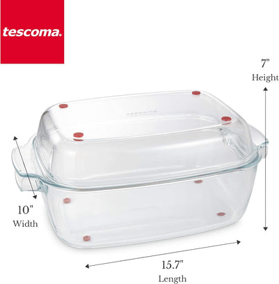 Tescoma GrandChef Rechteckbräter mit Deckel, Glas, 40 x 26 cm, 40 x 26 cm