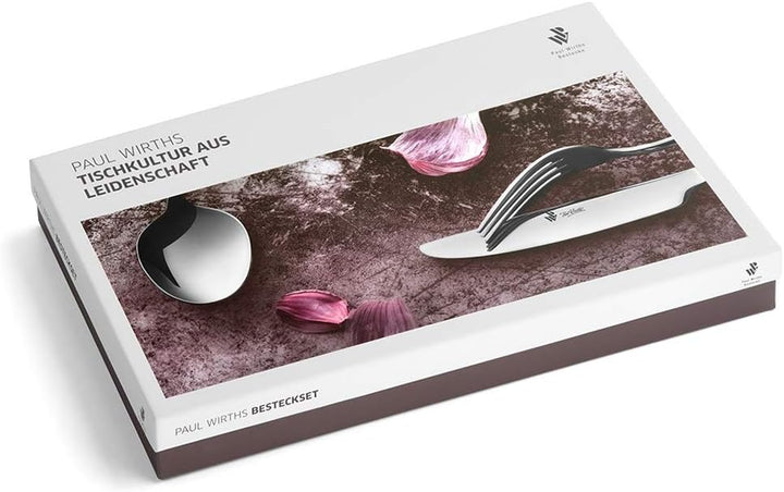 PW Paul Wirths ROMA 2600 Besteck Set für 6 Personen, Essbesteck 24-teilig, 18/10 Edelstahl poliert &