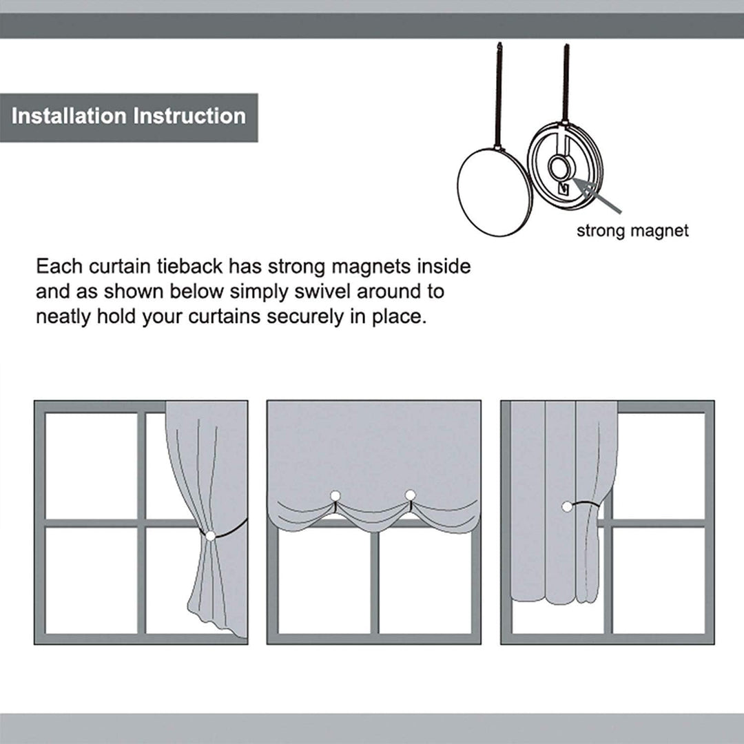 Gcurtain Quadrat Magnetische Vorhang Raffhalter Vorhang Clips, 2 Stück Vorhanghalter Magnet für gros