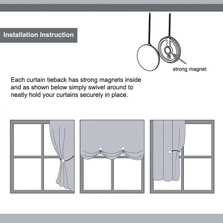 Gcurtain Quadrat Magnetische Vorhang Raffhalter Vorhang Clips, 2 Stück Vorhanghalter Magnet für gros