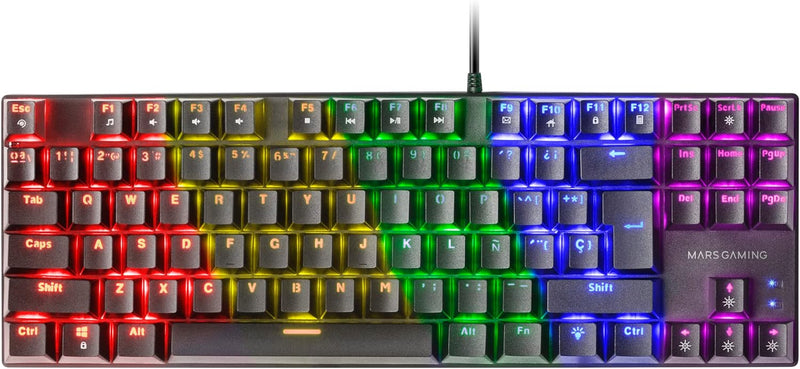 Mars Gaming MK80 Schwarz, Mechanische Gaming Tastatur TKL FRGB, Antighosting, Switch Mechanischer Bl