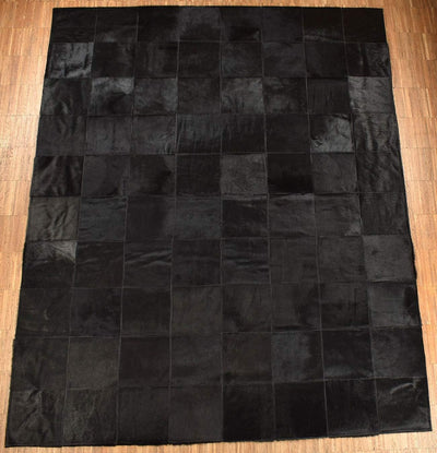 Generisch KUHFELL Teppich SCHWARZ Patchwork 160 x 200 cm Fell Teppich