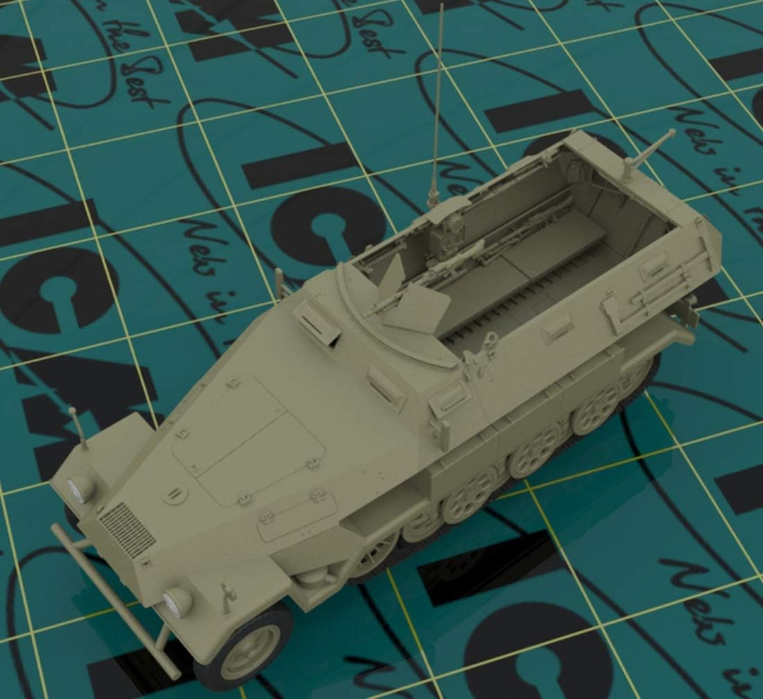 ICM 35103 Sd.Kfz.251/1 AUSF.A with German Infantry Modellbausatz, grau, Mittel