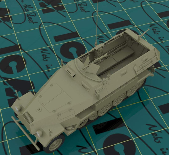 ICM 35103 Sd.Kfz.251/1 AUSF.A with German Infantry Modellbausatz, grau, Mittel