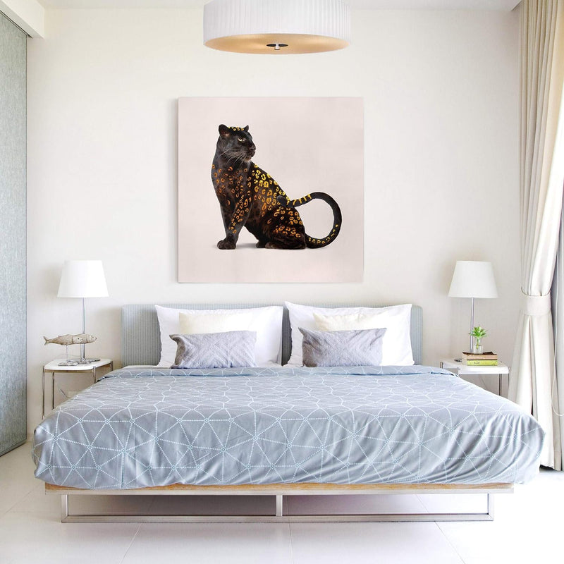 Leinwandbild Jonas Loose Goldener Panther Quadrat 1:1 30 x 30cm Canvas 30cm x 30cm - Canvas, 30cm x