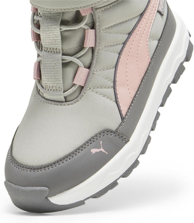 PUMA Unisex Kinder Evolve Boot Puretex Ac+ps Sneaker 28 EU Smokey Gray Future Pink Puma White, 28 EU