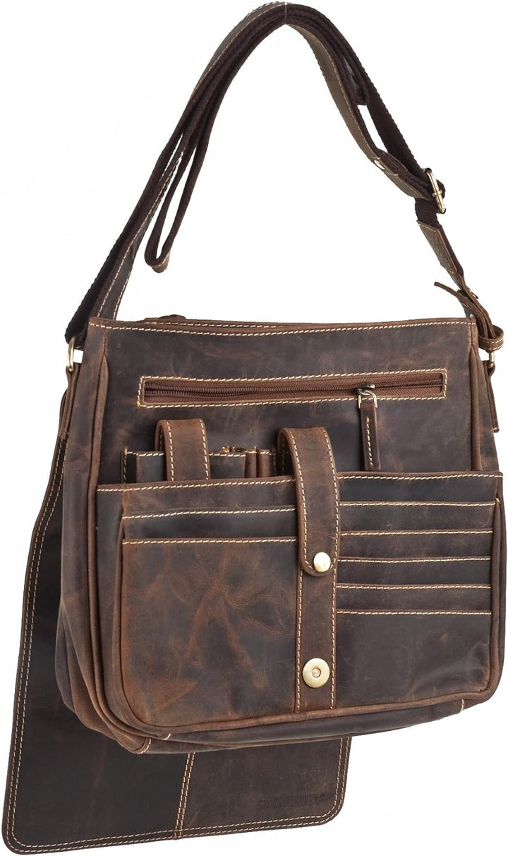 Green Burry Überschlagtasche Vintage braun 1729-25